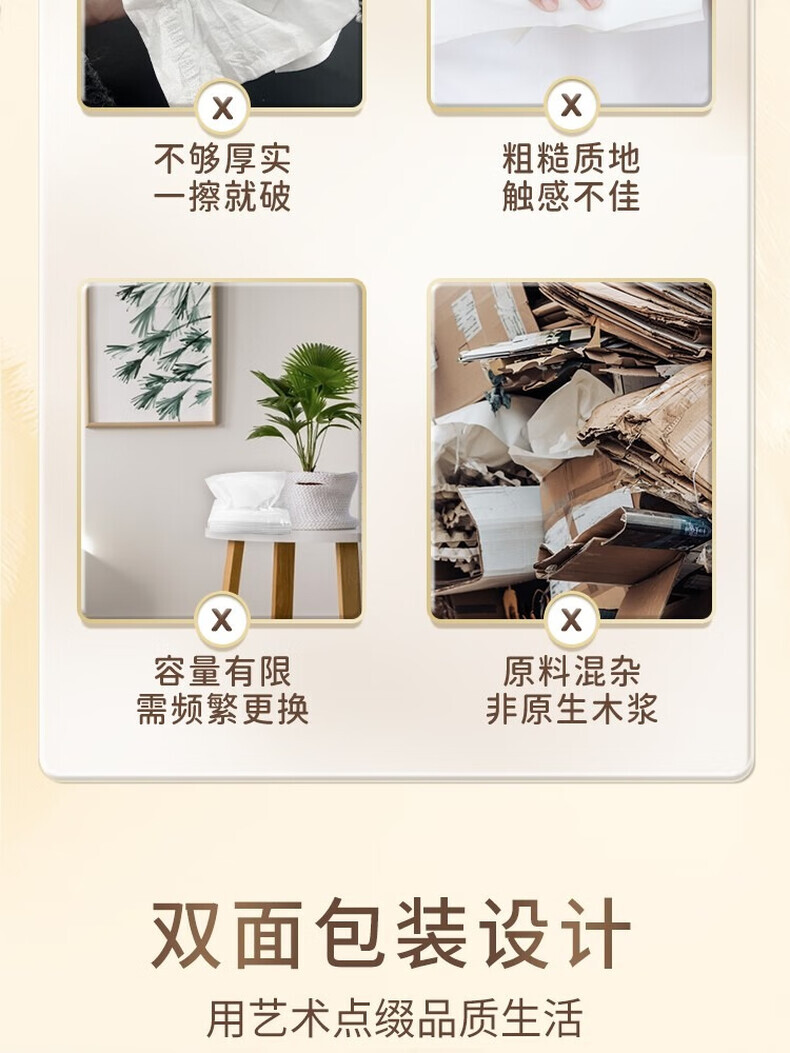 清风敦煌联名金装系列挂抽立体压花 S码4层280抽1包悬挂式抽纸BG28ASJIP 详情图 3