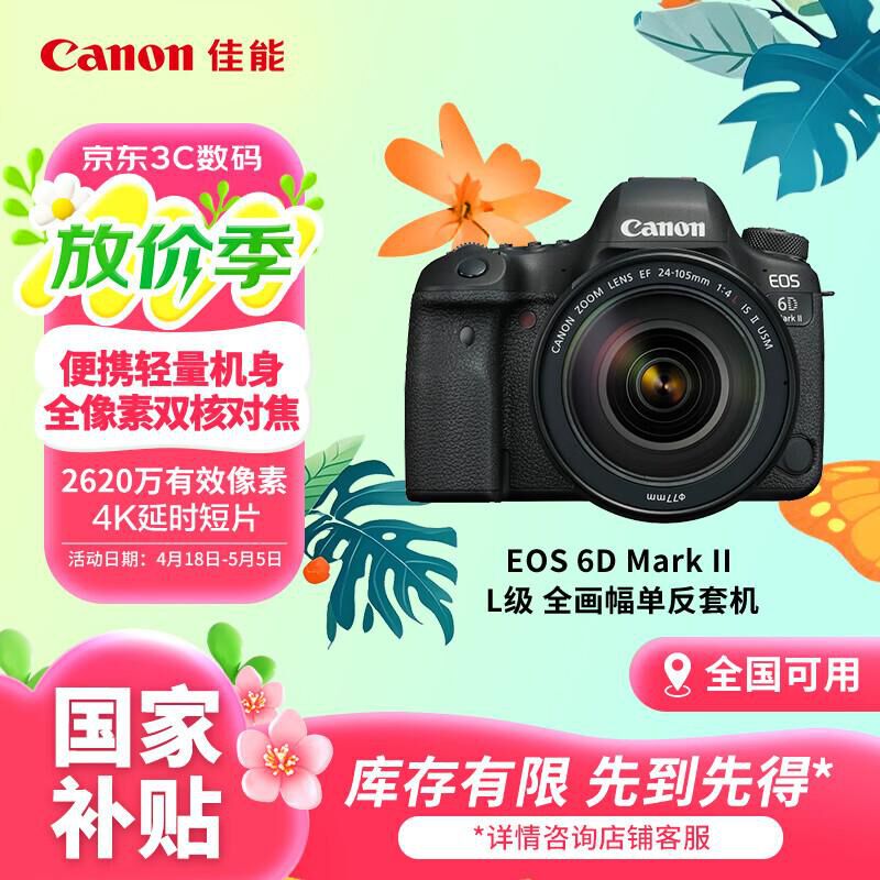 佳能 EOS 6D Mark II 单反照相机 (套)