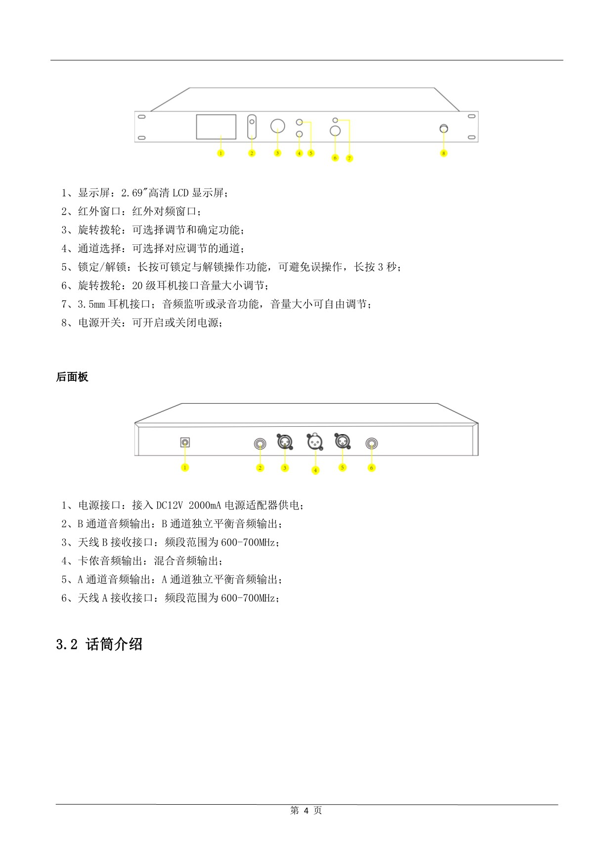 华音/HUAIN ZHY-M6602E 一拖二无线双振膜会议话筒（套） 详情图 5