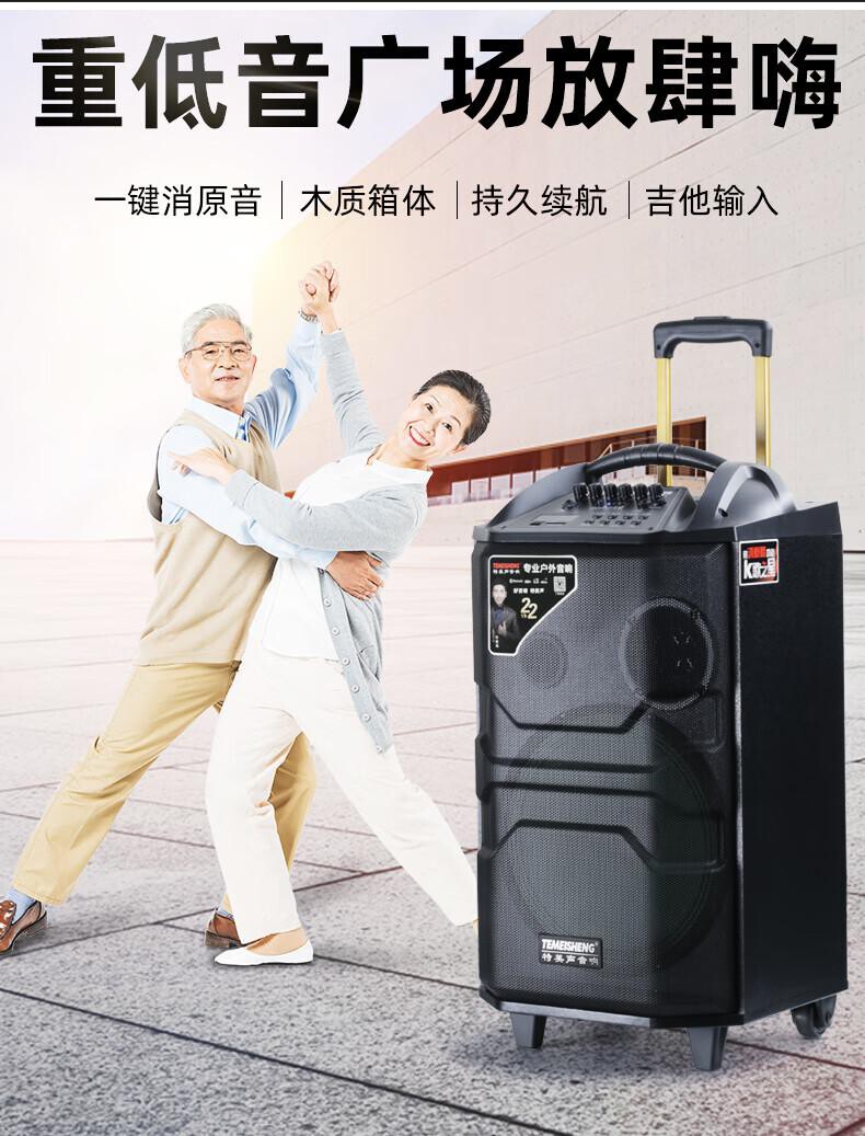 TEMEISHENG特美声QX-1229专业广场舞音响 会议音响 拉杆音箱 户外音响 标配无线麦克风扩音器 精致露营 详情图 2