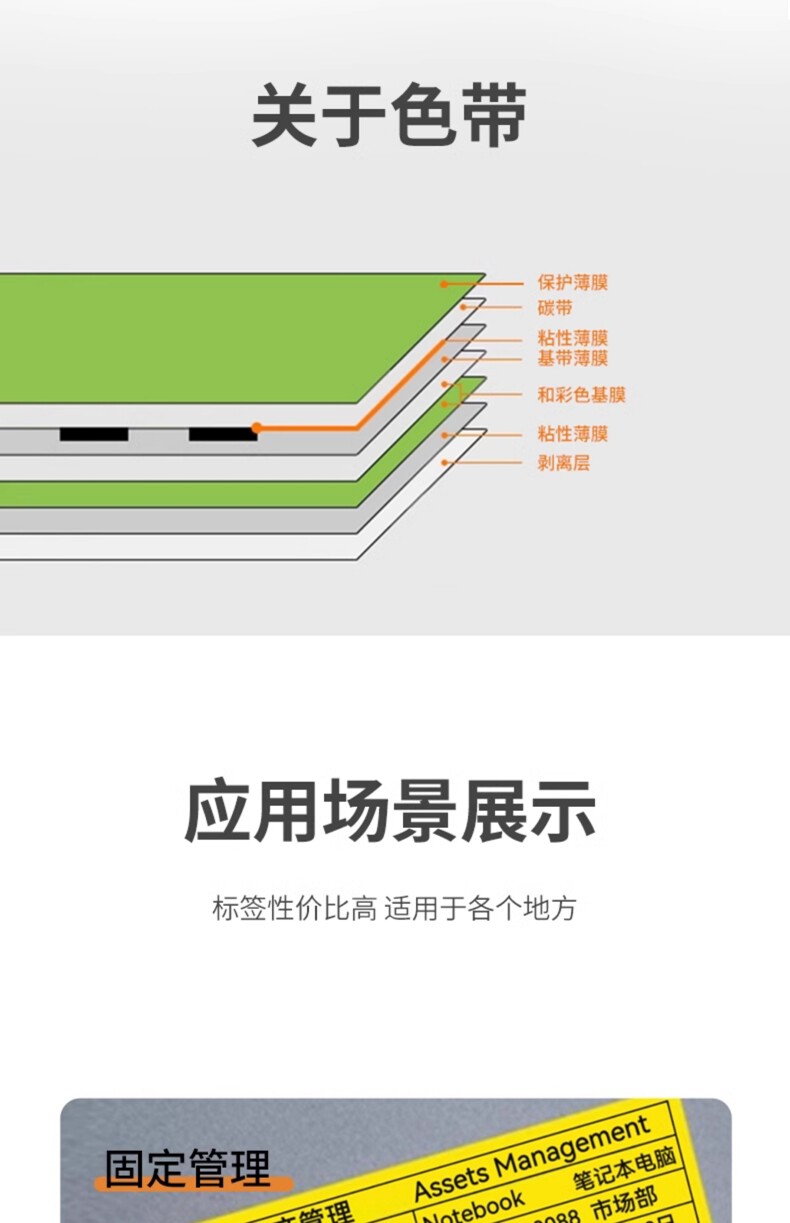 PW标签机色带 PW-S121透明底黑字9mm/卷 详情图 4