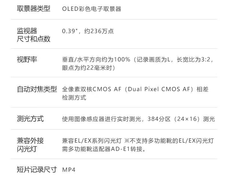 佳能 EOS R50 微单数码相机（套） 详情图 24